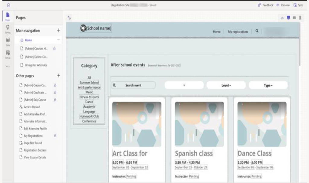 Program Registration Template overview